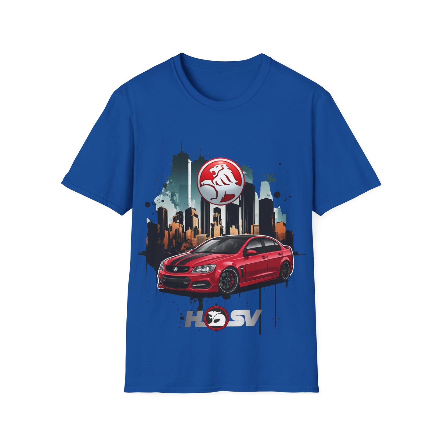 red hsv commodore garage style unisex soft tee