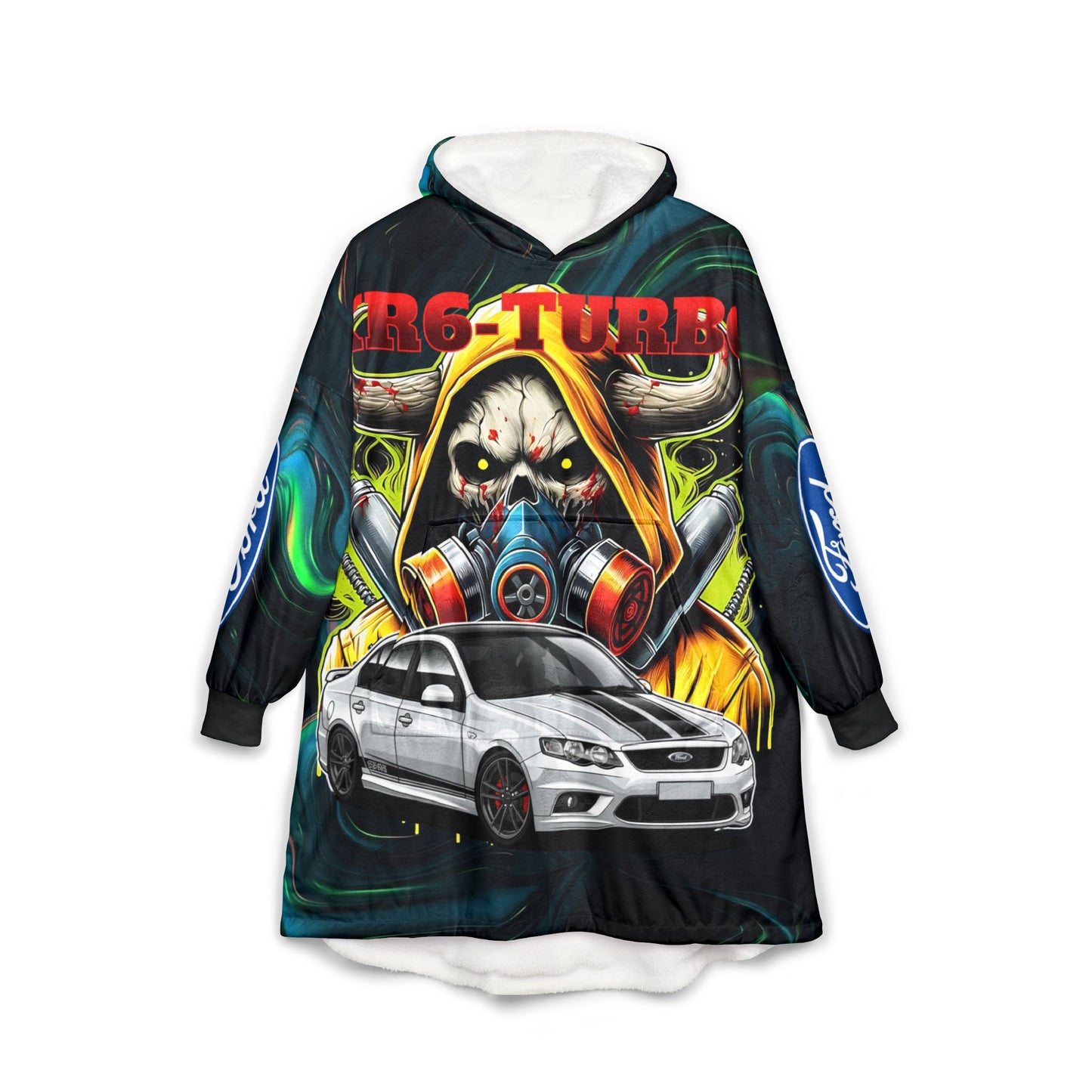 Cozy Unisex Hooded Blanket for Car Lovers, xr6 turbo Perfect for Cozy Nights, Car Enthusiast Gift, Garage style