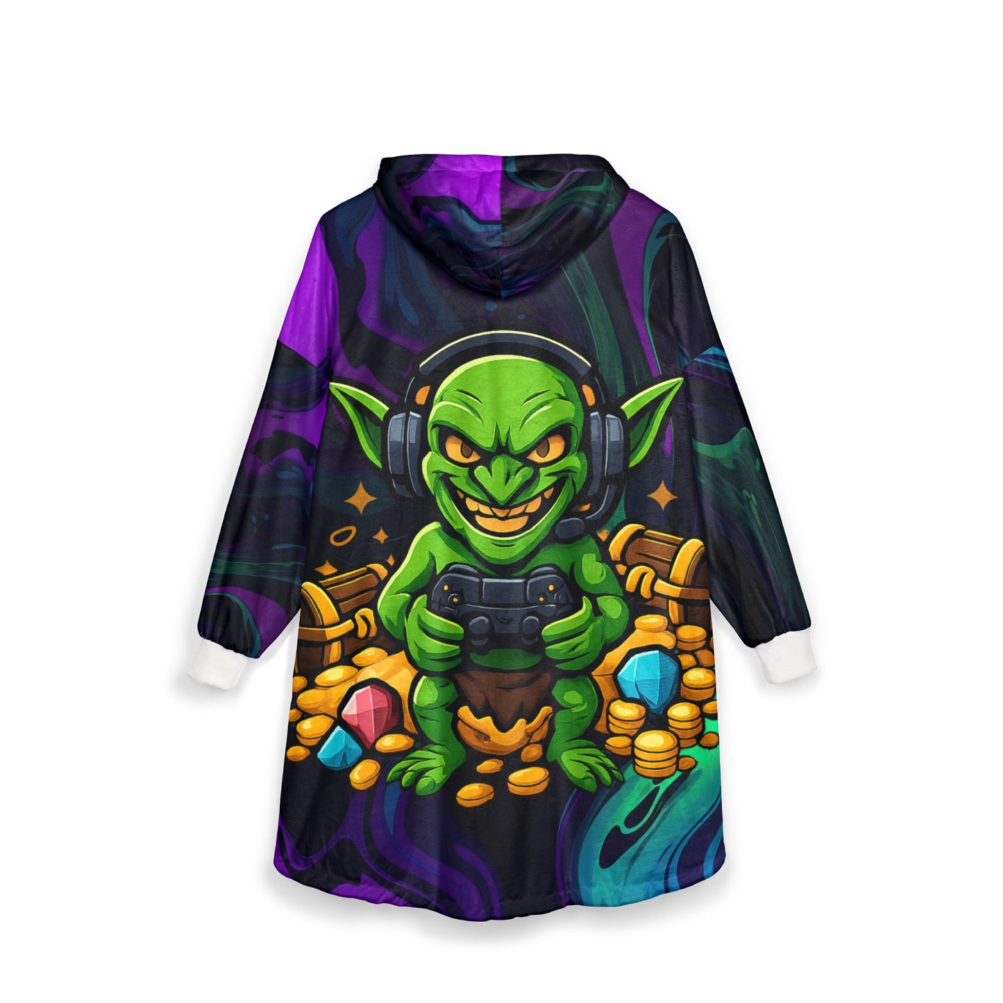 Loot goblin liquid neon gaming Unisex Hooded Blanket