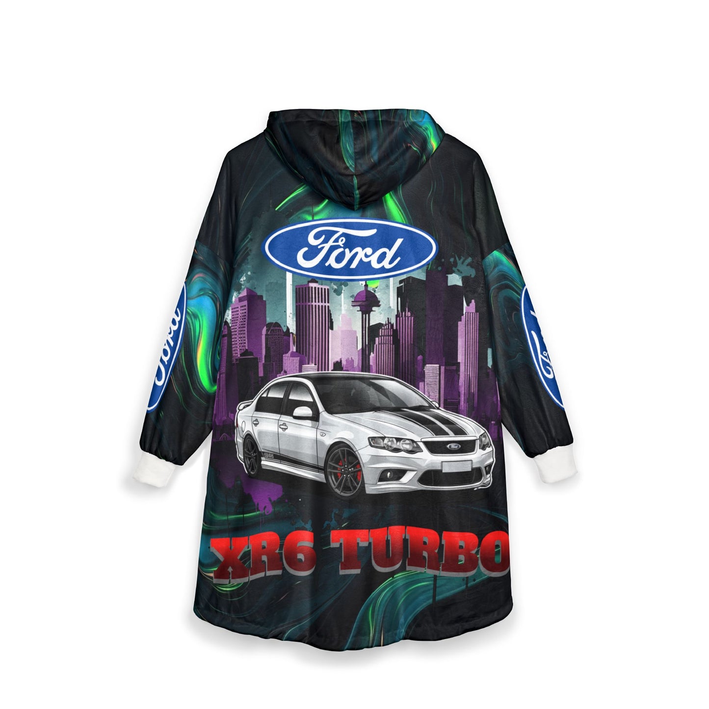Cozy Unisex Hooded Blanket for Car Lovers, xr6 turbo Perfect for Cozy Nights, Car Enthusiast Gift, Garage style