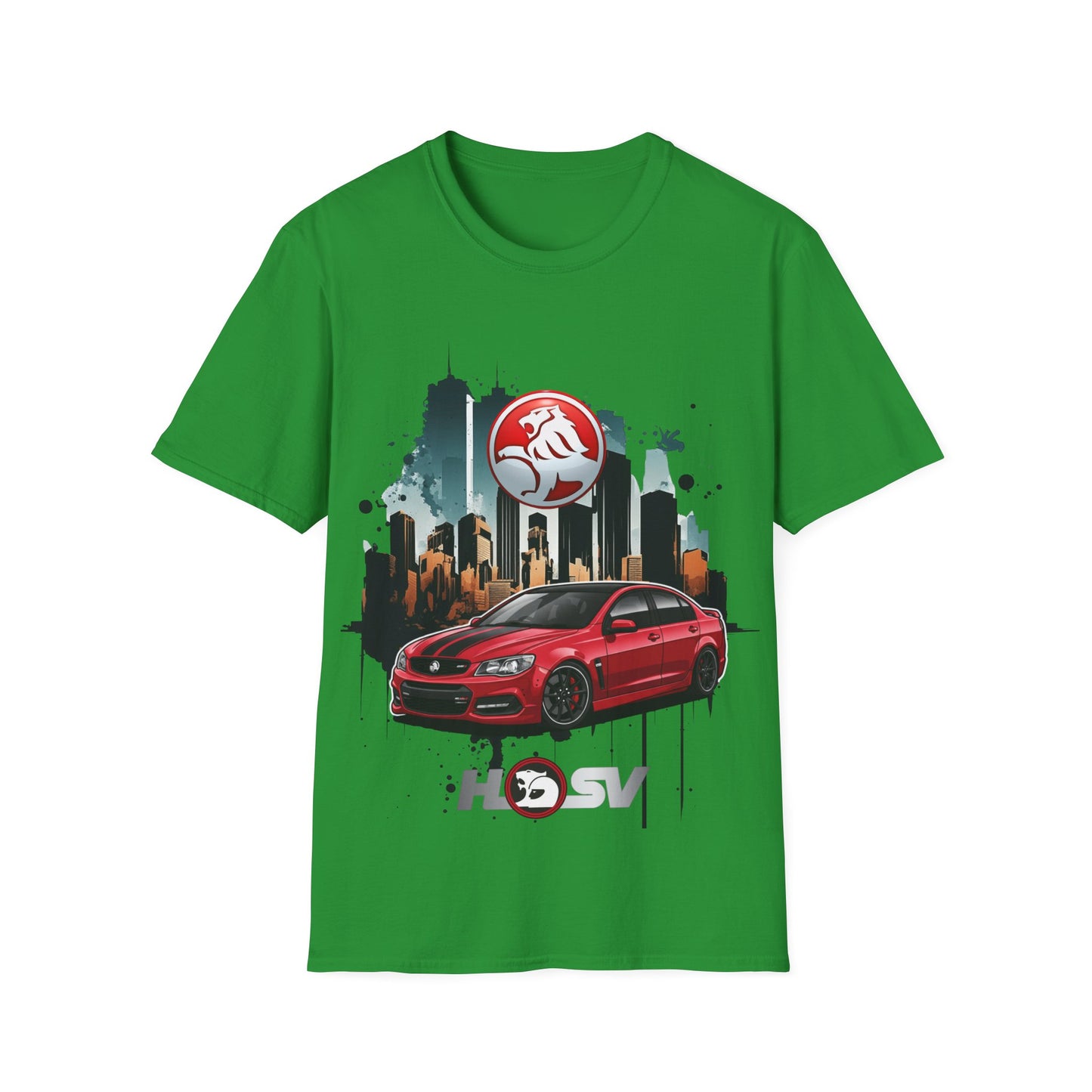 red hsv commodore garage style unisex soft tee