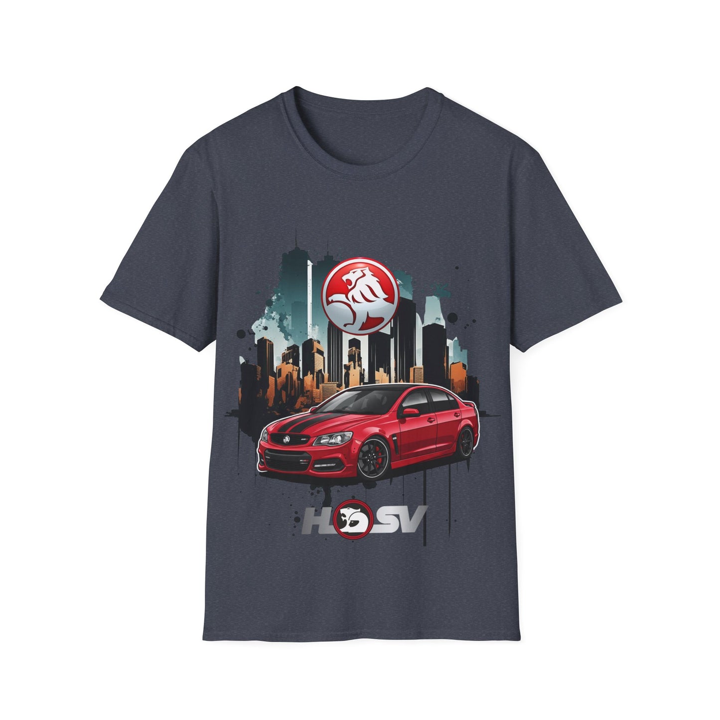 red hsv commodore garage style unisex soft tee