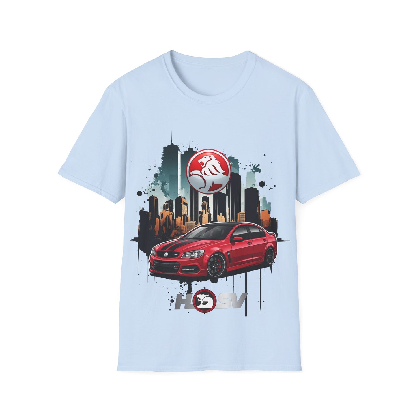 red hsv commodore garage style unisex soft tee