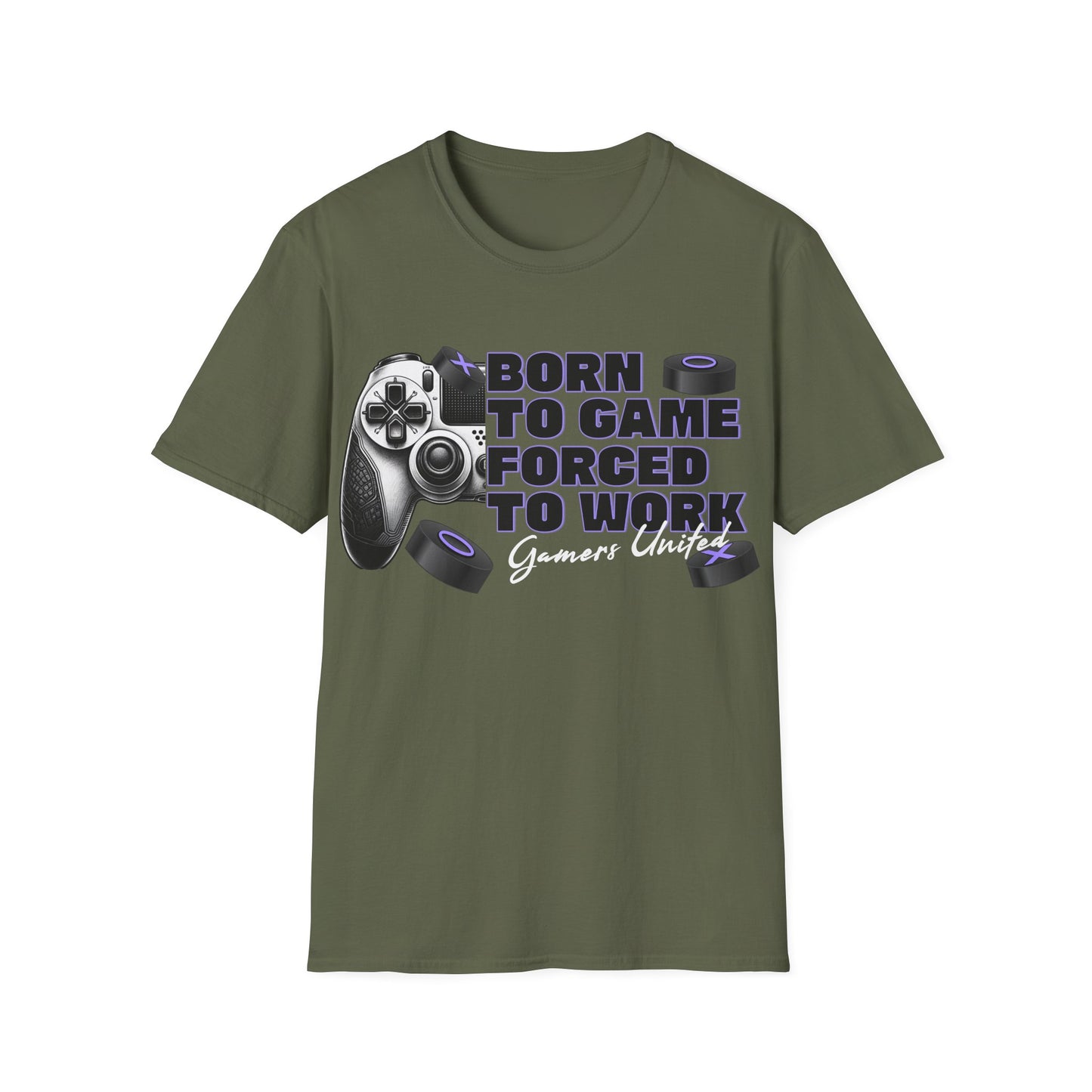 Gamers Unite Tee - Born To Game Forced To Work, Gaming Shirt, Unisex T-Shirt,