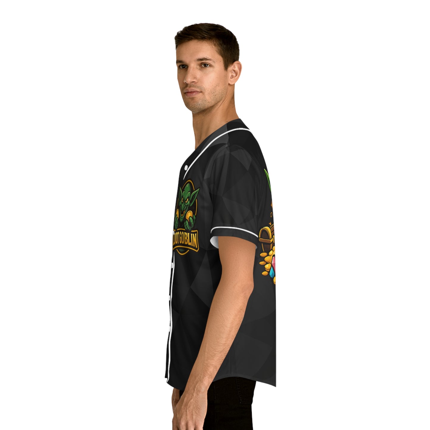 Loot Goblin Gamer Men's Baseball Jersey Retro Gaming Jersey
