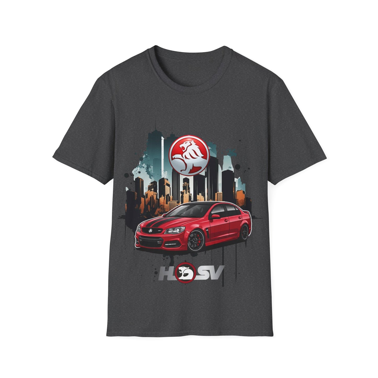red hsv commodore garage style unisex soft tee