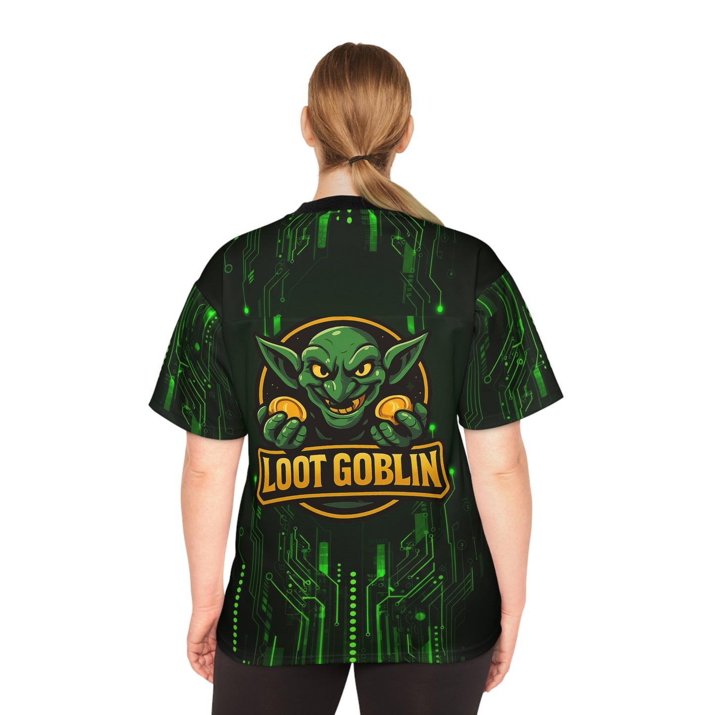 Gamer Unisex Football Jersey , xrp Level Up and Loot Goblin designs