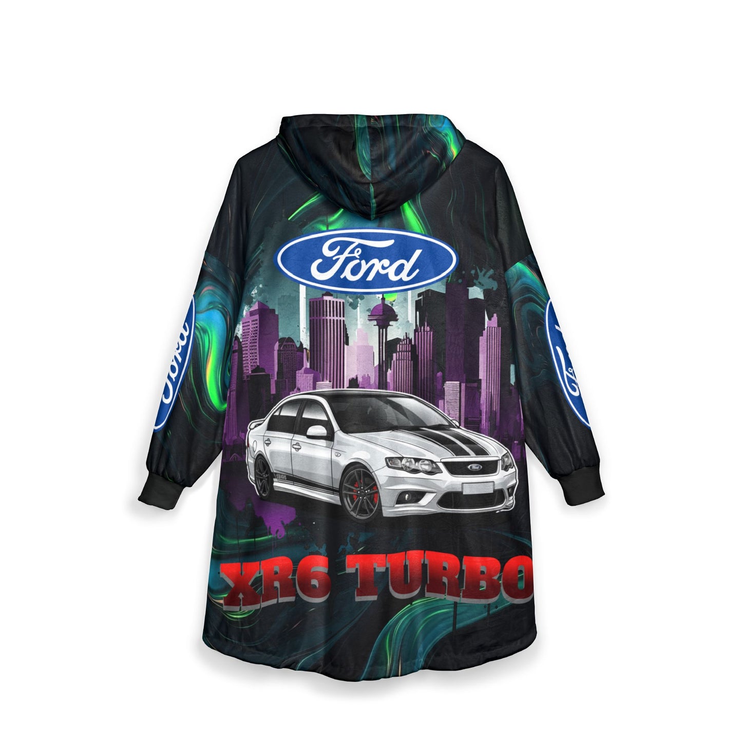 Cozy Unisex Hooded Blanket for Car Lovers, xr6 turbo Perfect for Cozy Nights, Car Enthusiast Gift, Garage style