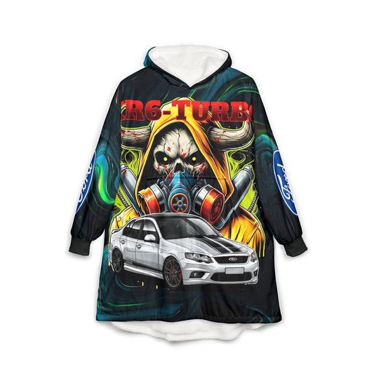 Cozy Unisex Hooded Blanket for Car Lovers, xr6 turbo Perfect for Cozy Nights, Car Enthusiast Gift, Garage style