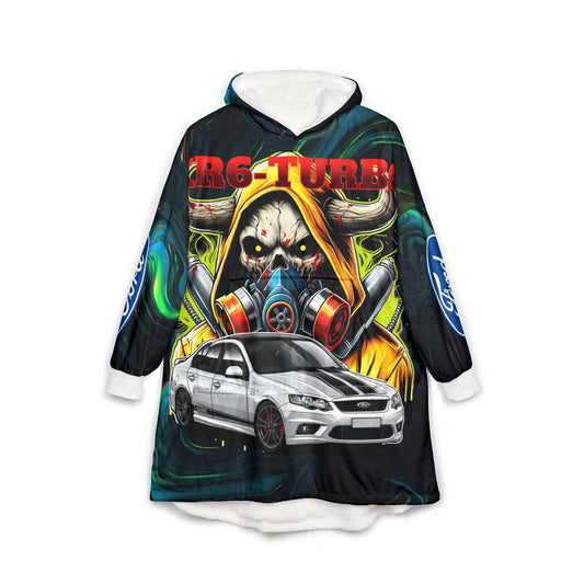 Cozy Unisex Hooded Blanket for Car Lovers, xr6 turbo Perfect for Cozy Nights, Car Enthusiast Gift, Garage style